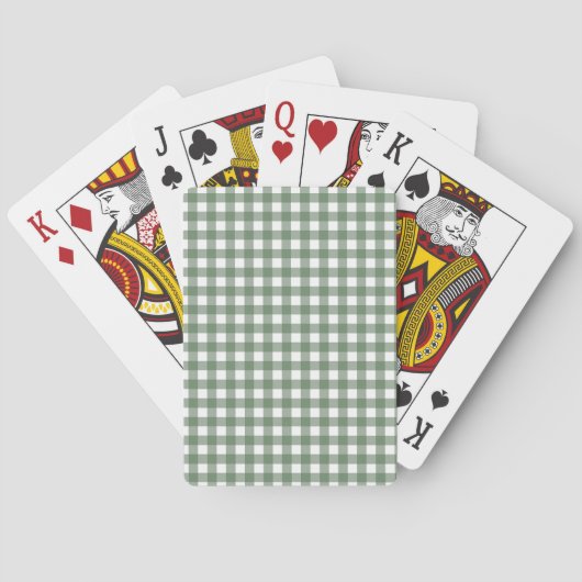 Green Gingham Playing Cards トランプ (裏面)