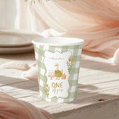  Green Gingham Silly Goose 1st Birthday 紙コップ