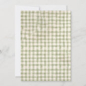 Green Gingham Silly Goose Baby Shower Invitation  招待状 (裏面)