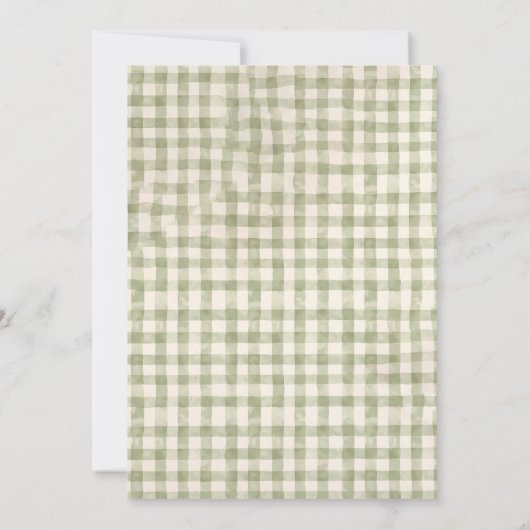 Green Gingham Silly Goose Baby Shower Invitation  招待状 (裏面)