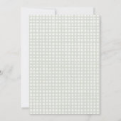 Green Gingham Vintage Baby Shower 招待状 (裏面)