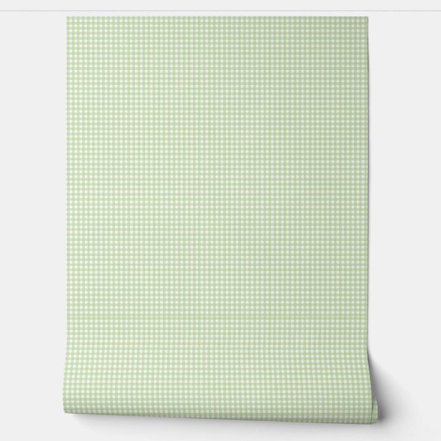 Green Gingham Wall Pattern 壁紙 (ほどく)
