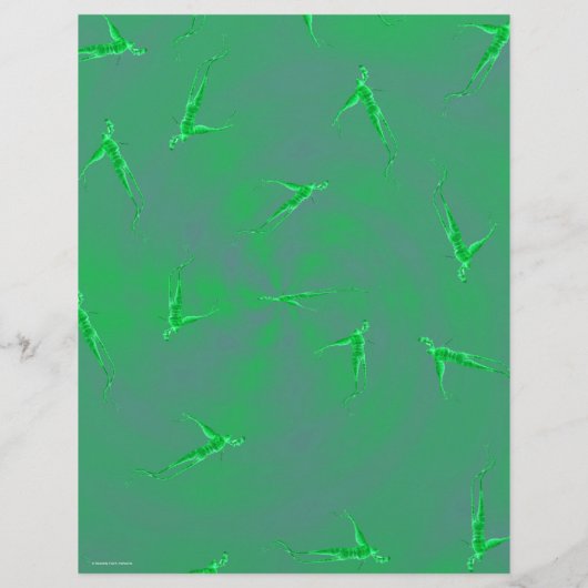 Green Ginseng Man Scrapbook Paper 2-Sided Page (裏面)