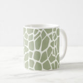 Green Giraffe Print コーヒーマグカップ (正面右)