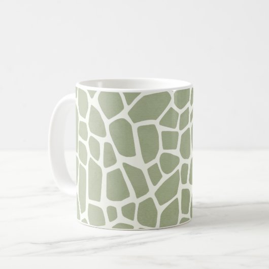 Green Giraffe Print コーヒーマグカップ (正面左)