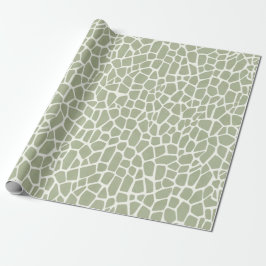 Green Giraffe Print Birthday ラッピングペーパー
