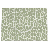 Green Giraffe Print Birthday ラージペーパーバッグ (正面)
