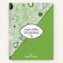 Green Girly Mid-Century Salon ノートブック