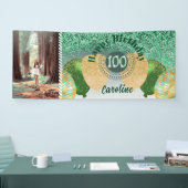 Green Glitter 100th Birthday & Balloons  横断幕 (トレードショー)