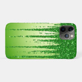 Green glitter drip with sparkling bokeh design Case-Mate iPhoneケース (裏面(横))