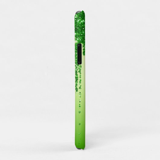 Green glitter drip with sparkling bokeh design Case-Mate iPhoneケース (裏面/右)