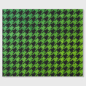 green glitter houndstooth pattern style ラッピングペーパー (フラット)