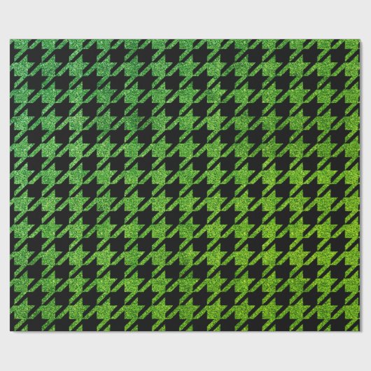 green glitter houndstooth pattern style ラッピングペーパー (フラット)