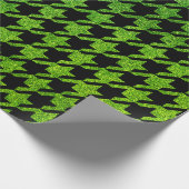 green glitter houndstooth pattern style ラッピングペーパー (角)
