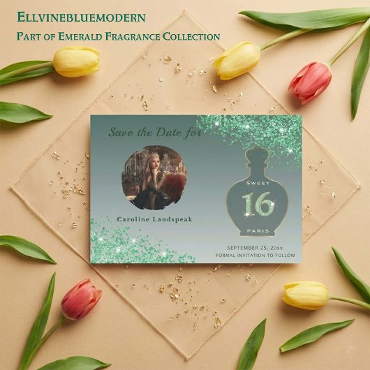 Green Glitter Paris Fragrance Studio Sweet 16 セーブザデート