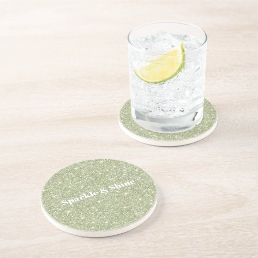 Green Glitter Sparkle コースター (側面)