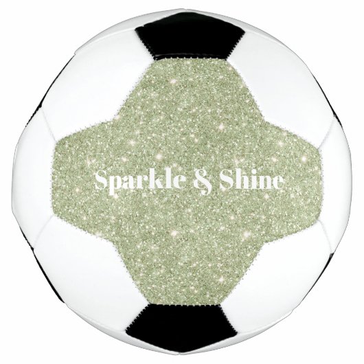 Green Glitter Sparkle サッカーボール (正面)