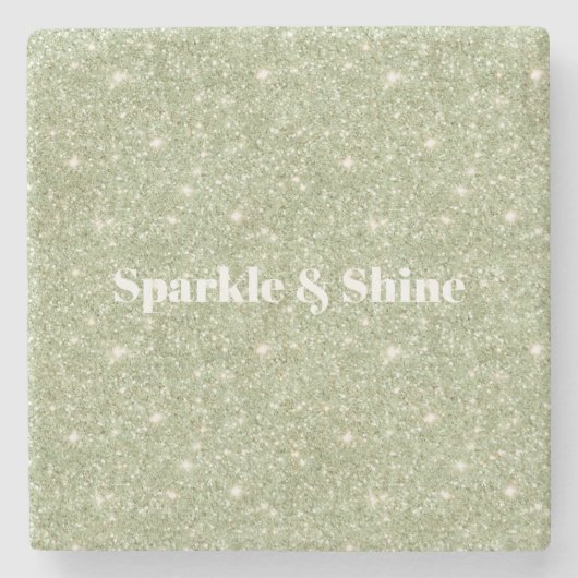 Green Glitter Sparkle ストーンコースター (正面)