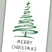 Green Glitter Tree 2026 Calendar Merry Christmas シーズンカード