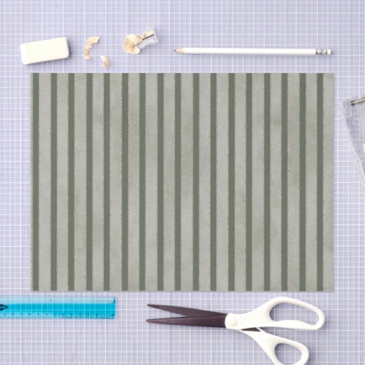 Green Glitzy Gold Stripes Christmas 薄葉紙 (クラフト)