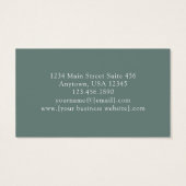 Green Gold Abstract Leaves Business Cards (裏面)