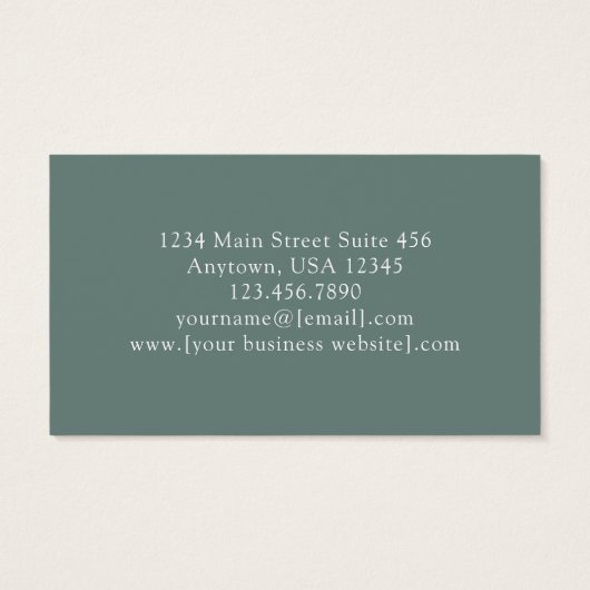 Green Gold Abstract Leaves Business Cards (裏面)