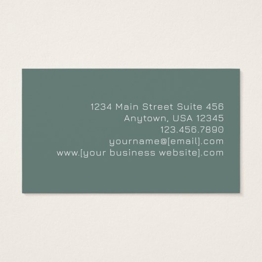Green Gold Abstract Leaves Monogram Business Cards (裏面)