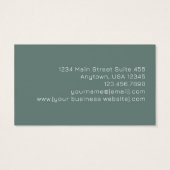 Green Gold Abstract Leaves Monogram Business Cards (裏面)