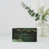 Green Gold Agate Microblading Rounded 名刺 (スタンド正面)