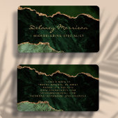 Green Gold Agate Microblading Rounded 名刺