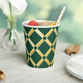 Green & Gold Arabic-inspired Paper Cup 紙コップ