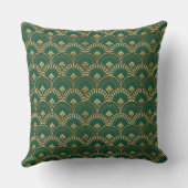 Green Gold Art Deco Pattern Decor クッション (裏面)