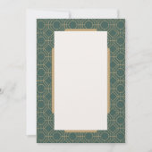 Green & Gold Art Deco Style Wedding Invitation 招待状 (正面)