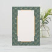 Green & Gold Art Deco Style Wedding Invitation 招待状 (スタンド正面)