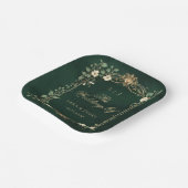 Green Gold Art Nouveau Enchanted Wedding ペーパープレート (傾斜あり)