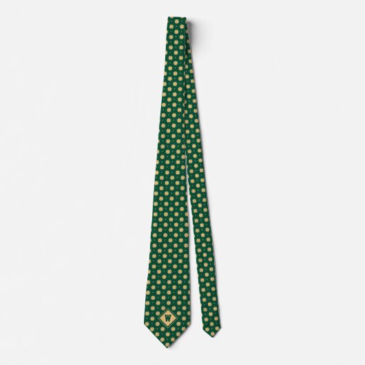 Green Gold Baseball Icon Necktie ネクタイ (正面)