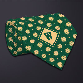 Green Gold Baseball Icon Necktie ネクタイ