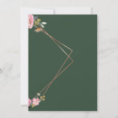 Green Gold Blush Pink Country Wedding  招待状 (裏面)