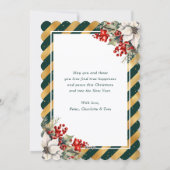 Green Gold Botanical Modern Photo Christmas Card シーズンカード (裏面)