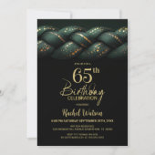 Green Gold Braid 65th Birthday Party 招待状 (正面)