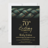 Green Gold Braid 70th Birthday Party 招待状 (正面)