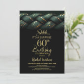 Green Gold Braid Surprise 60th Birthday Party 招待状 (スタンド正面)