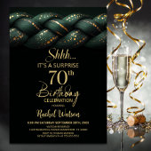 Green Gold Braid Surprise 70th Birthday Party 招待状