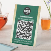 Green & Gold Business QR Code Pedestal Sign 台座サイン (インサイチュ)
