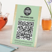 Green & Gold Business QR Code Pedestal Sign 台座サイン (インサイチュ)