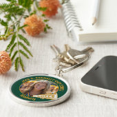 Green Gold Cheerleader Photo High School キーホルダー (側面)