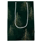 Green Gold Christmas Tree ミディアムペーパーバッグ (裏面)
