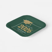 Green & Gold Class Of 2026 ペーパープレート (傾斜あり)