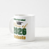 Green Gold Class of 2026 Graduate Gift コーヒーマグカップ (正面左)