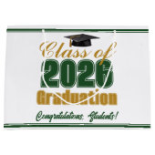 Green Gold Class of 2026 Graduation Custom ラージペーパーバッグ (正面)